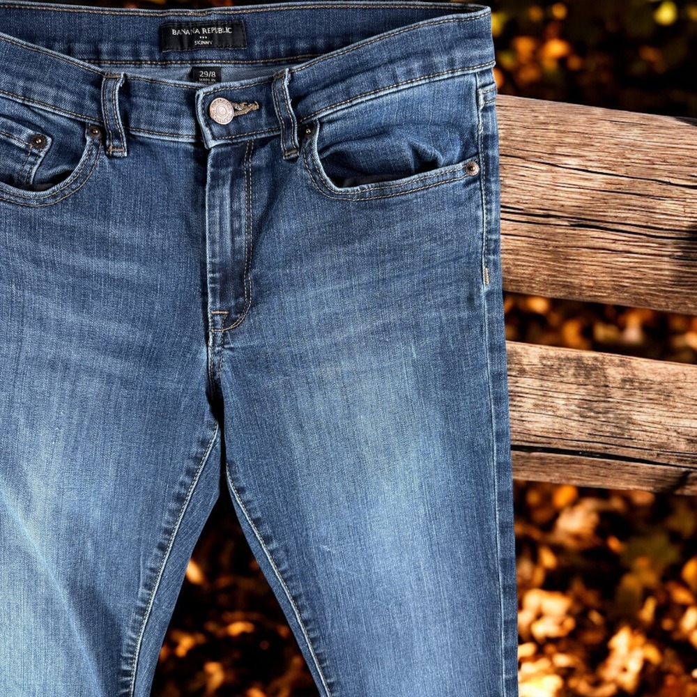 Banana Republic‎ Jeans Women 29/8 Skinny Blue Denim Stretch Whisker Street